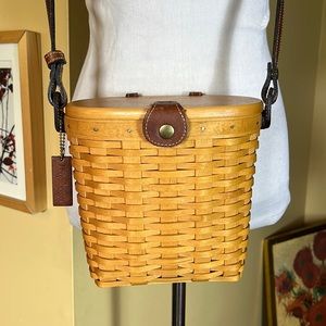 LONGABERGER Country Estate Collection Saddlebrook Purse Brown Leather Strap NEW